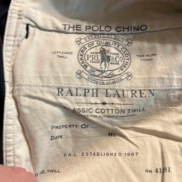NWT NWT Mens Navy blue pants by Polo Ralph Lauren. Size 30 x 30. Classic Fit - Picture 9 of 11